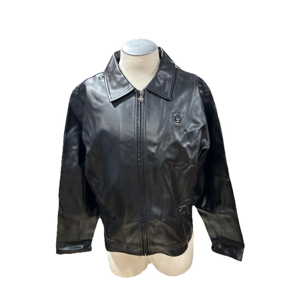 EA Collection mens XXL Leather Jacket Italy Black